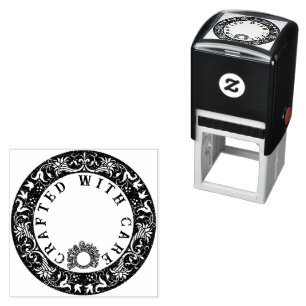  Crafted with Care Name Custom Personalised     Self-inking Stamp