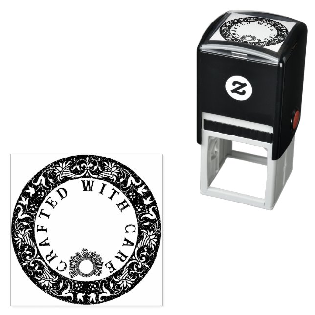  Crafted with Care Name Custom Personalised |   Self-inking Stamp (In Situ)