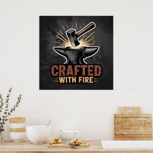 Crafted With Fire – Rustic Artisan  Poster