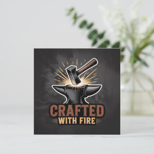 Crafted With Fire – Rustic Artisan Sticker Invitation