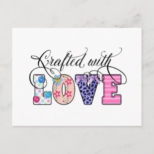 Crafted With Love Black Script ID193 Postcard