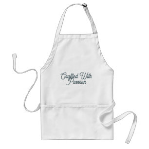 Crafted With Passion White Script Apron
