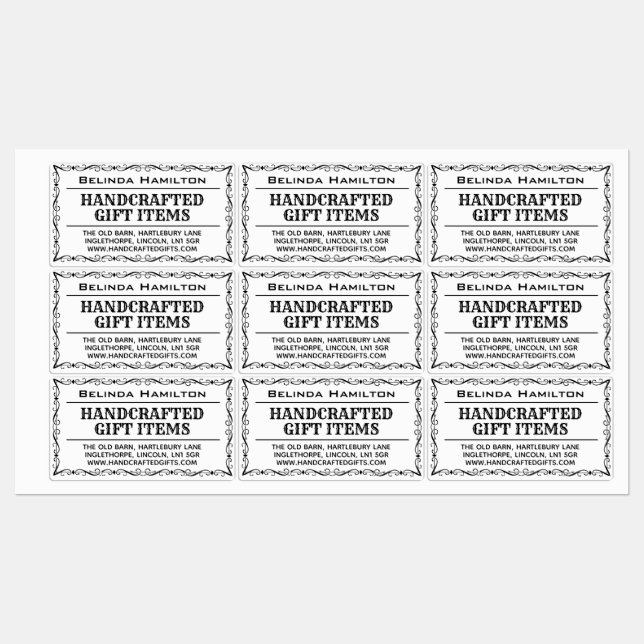 Crafter Product Name & Description on a Label (Sheet)