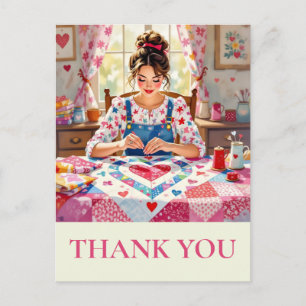 Crafter Quilting Sewing Thank you Postcard