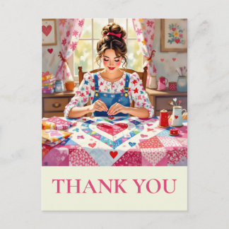 Crafter Quilting Sewing Thank you Postcard