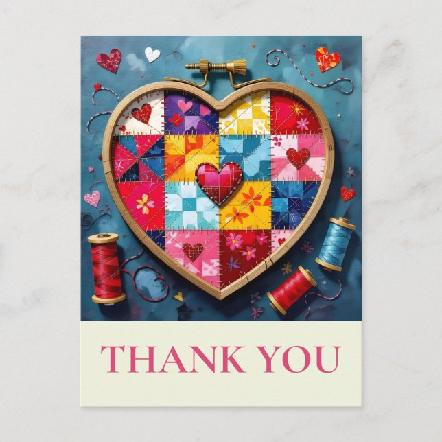 Crafter Quilting Sewing Thank you Postcard (Front)