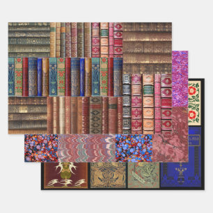 Crafters Scrapbook Old Books Wrapping Paper Sheet