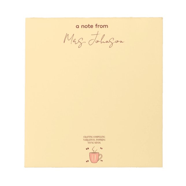 Crafting Compelling Narratives, Inspiring Minds Notepad (Front)