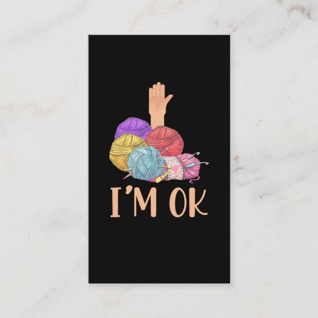 Crafting Crochet addicted Mother Aunt Yarn Lover Business Card (Front)