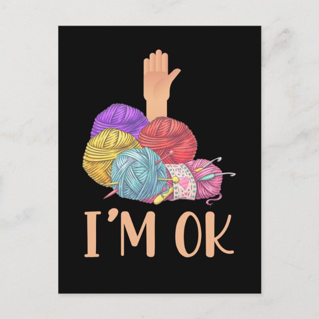 Crafting Crochet addicted Mother Aunt Yarn Lover Postcard (Front)