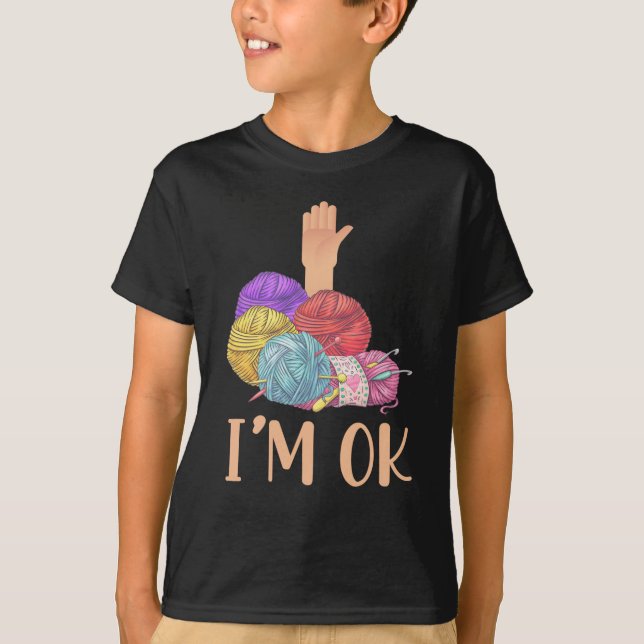 Crafting Crochet addicted Mother Aunt Yarn Lover T-Shirt (Front)