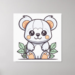 Crafting Kawaii Magic Koala Vector Canvas Print