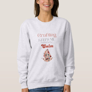 Crafting Keeps Me Calm Cherry Sailboat  Sweatshirt