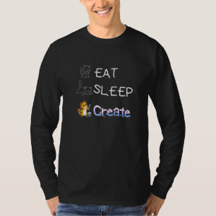 Crafting Kitten Eat Sleep Create Tinker Cat Creati T-Shirt