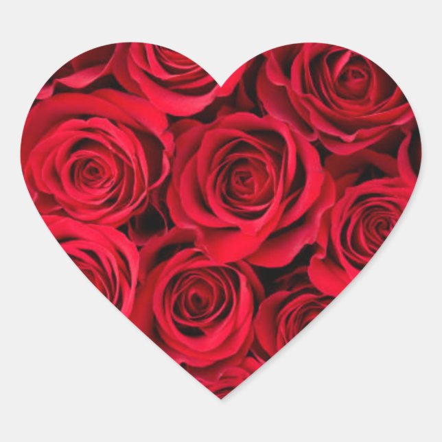 "Crafting Love: Rose Flower Heart Sticker design  (Front)