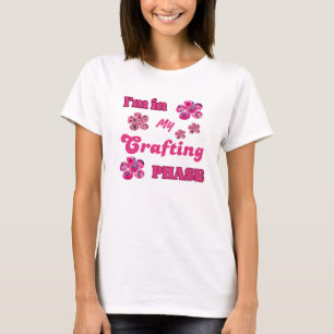 Crafting Phase of Hot Pink Typography  T-Shirt
