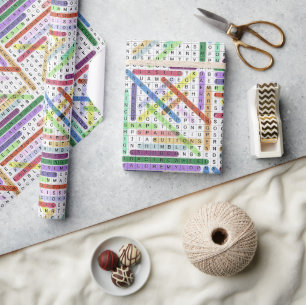 Crafting Sewing Word Search Wrapping Paper