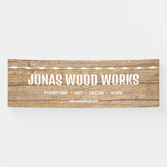 Crafts fair market wood grain booth valance banner (Horizontal)