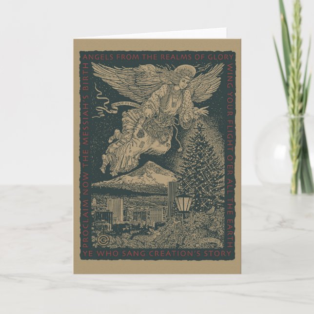 Craftsman Angel Christmas Holiday Card (Front)