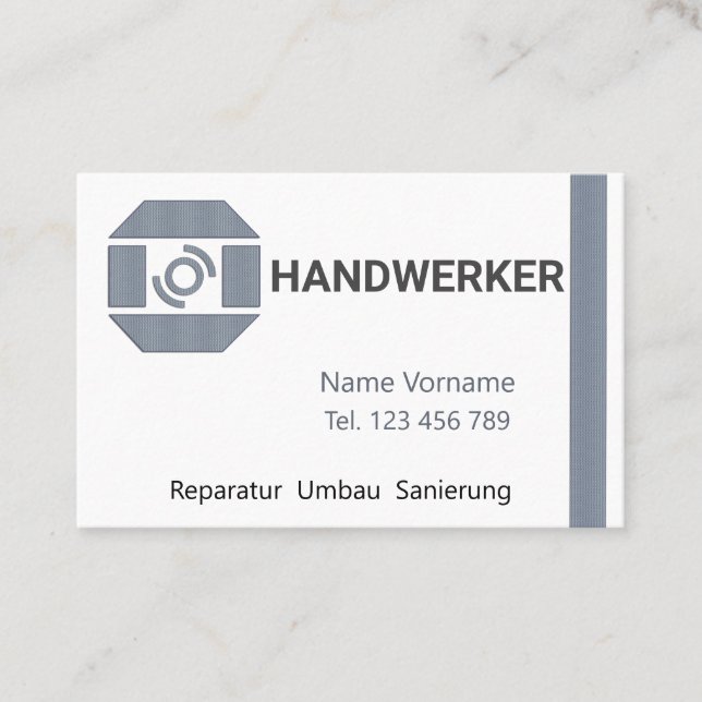 craftsman business card (Front)