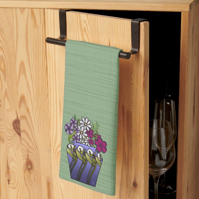 Craftsman Lily Vase  Tea Towel (Thirds Fold)