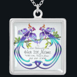 Craftsman Peacock (Personalised for Bridesmaid) Silver Plated Necklace<br><div class="desc">This personalised silver-plated necklace makes a lovely gift for your bridesmaids that will cherish forever. At the centre are a loving pair of brightly coloured peacocks. Customisable text fields for each bridesmaid's name & more. Also available in a gold finish or sterling silver & 3 sizes.</div>