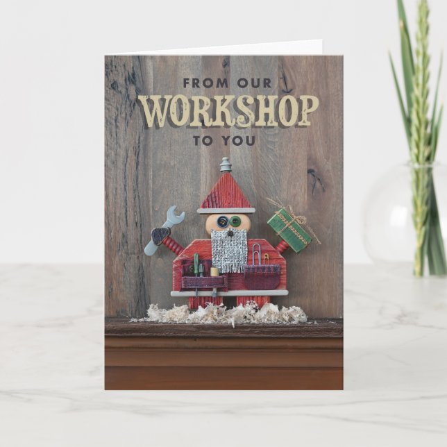 Craftsman Santa Christmas Card (Front)