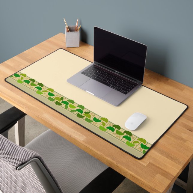 Craftsman Style Ginkgo Leaves Desk Mat (Office 2)