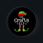 Crafty Christmas Elf Matching Pajama X-mas Party  6 Cm Round Badge<br><div class="desc">Crafty Christmas Elf Matching Pajama X-mas Party</div>