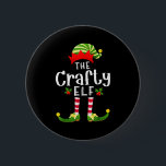 Crafty Christmas Elf Matching Pajama X-mas Party  6 Cm Round Badge<br><div class="desc">Crafty Christmas Elf Matching Pajama X-mas Party</div>