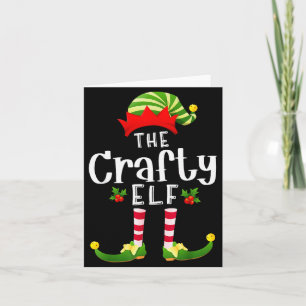 Crafty Christmas Elf Matching Pajama X-mas Party  Card