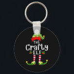 Crafty Christmas Elf Matching Pajama X-mas Party  Key Ring<br><div class="desc">Crafty Christmas Elf Matching Pajama X-mas Party</div>