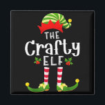 Crafty Christmas Elf Matching Pajama X-mas Party  Magnet<br><div class="desc">Crafty Christmas Elf Matching Pajama X-mas Party</div>