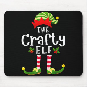 Crafty Christmas Elf Matching Pajama X-mas Party Mouse Mat