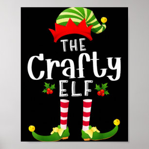 Crafty Christmas Elf Matching Pajama X-mas Party  Poster