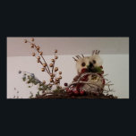 crafty Christmas owl  Poster<br><div class="desc">this is a photo of the wreath that I created for the holiday season. went to the craft store and found some decorations and put them together and it was very nice,  I even used the picture as wallpaper on my computer.</div>