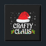 Crafty Claus Christmas Lights Santa Pajama Family  Magnet<br><div class="desc">Crafty Claus Christmas Lights Santa Pajama Family Matching</div>