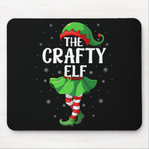 Crafty Elf Christmas Girls Women Elf Squad Xmas Fa Mouse Mat