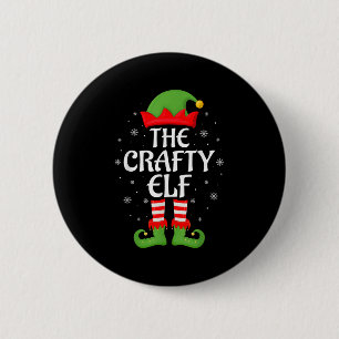 Crafty Elf Xmas Family Matching Elf Squad Christma 6 Cm Round Badge