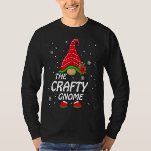 Crafty Gnome Buffalo Plaid Matching Family Christm T-Shirt