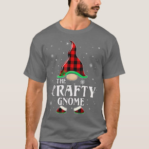 Crafty Gnome Buffalo Plaid Matching Family Christm T-Shirt
