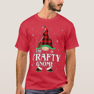 Crafty Gnome Buffalo Plaid Matching Family Christm T-Shirt