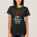 Crafty Gnome Buffalo Plaid Matching Family Group C T-Shirt<br><div class="desc">Crafty Gnome Buffalo Plaid Matching Family Group Christmas</div>