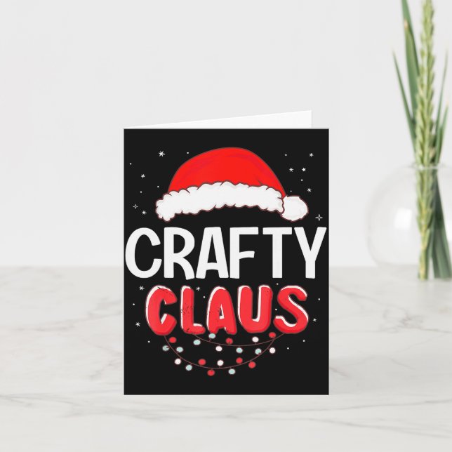 Crafty Santa Claus Christmas Matching Costume  Card (Front)