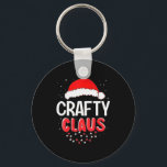 Crafty Santa Claus Christmas Matching Costume  Key Ring<br><div class="desc">Crafty Santa Claus Christmas Matching Costume</div>