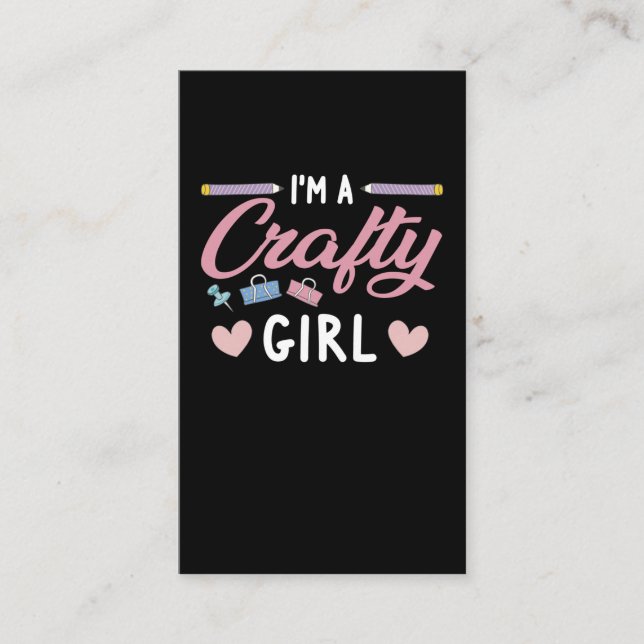 Crafty Scrapbooking Girl Book Lover Business Card (Front)