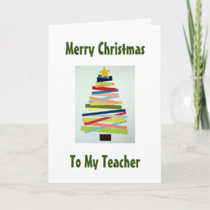 CRAFTY TREE FOR SPECIAL **TEACHER** AT CHRISTMAS HOLIDAY CARD