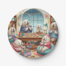 Crafty Walrus Birthday Bash Paper Plates