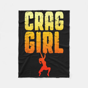 Crag Girl Rock Climbing Bouldering Funny Climber Fleece Blanket