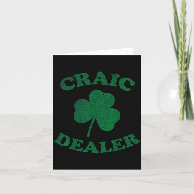 Craic Er Funny St. Patrick's Day Shamrock Tee  Card (Front)